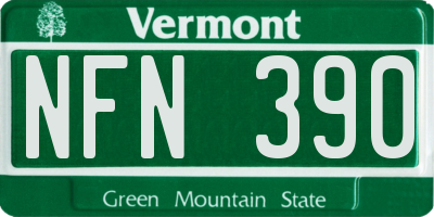 VT license plate NFN390
