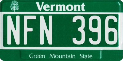 VT license plate NFN396