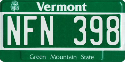 VT license plate NFN398