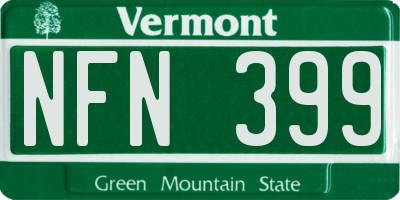 VT license plate NFN399