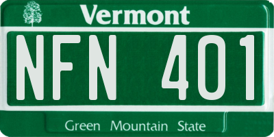 VT license plate NFN401