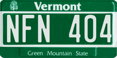 VT license plate NFN404