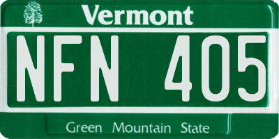 VT license plate NFN405