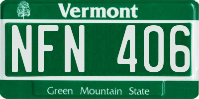 VT license plate NFN406