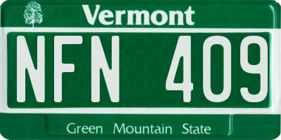 VT license plate NFN409