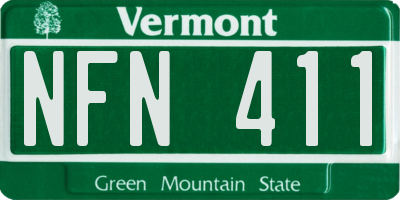 VT license plate NFN411