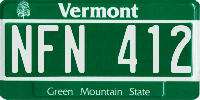 VT license plate NFN412