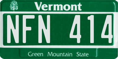VT license plate NFN414