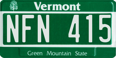VT license plate NFN415