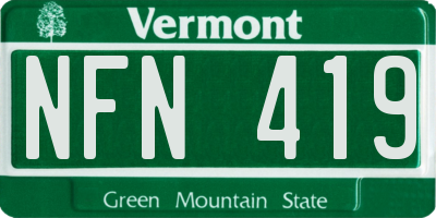 VT license plate NFN419