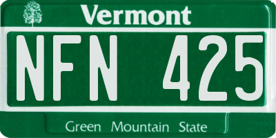 VT license plate NFN425
