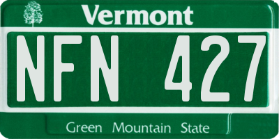 VT license plate NFN427