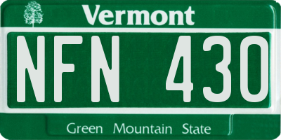 VT license plate NFN430