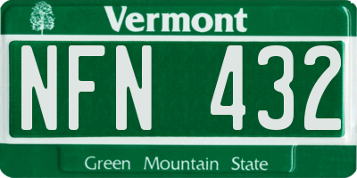 VT license plate NFN432
