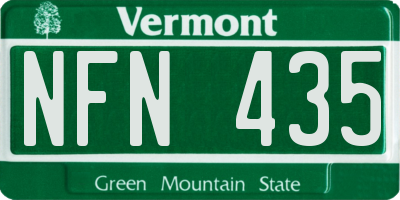 VT license plate NFN435