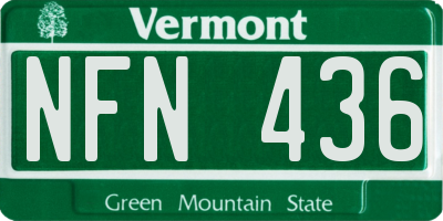 VT license plate NFN436