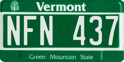 VT license plate NFN437