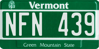 VT license plate NFN439