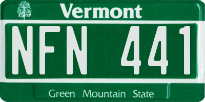 VT license plate NFN441