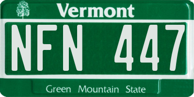 VT license plate NFN447