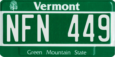 VT license plate NFN449