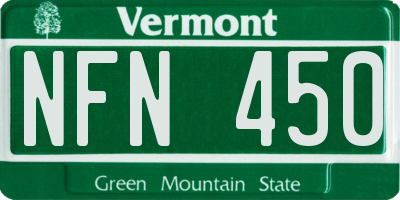 VT license plate NFN450