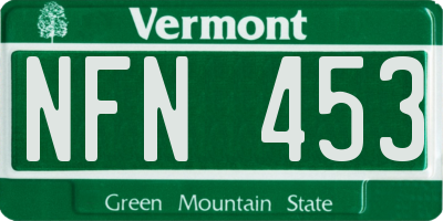 VT license plate NFN453