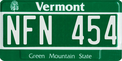 VT license plate NFN454