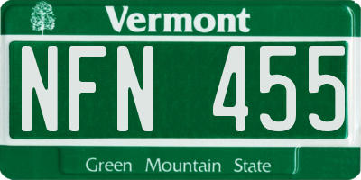 VT license plate NFN455