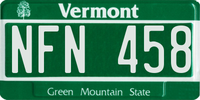 VT license plate NFN458