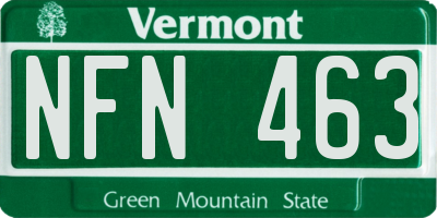 VT license plate NFN463