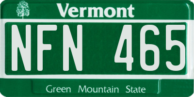 VT license plate NFN465