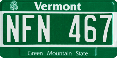 VT license plate NFN467