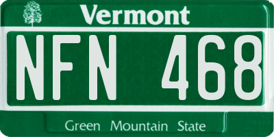VT license plate NFN468