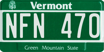 VT license plate NFN470