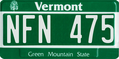 VT license plate NFN475