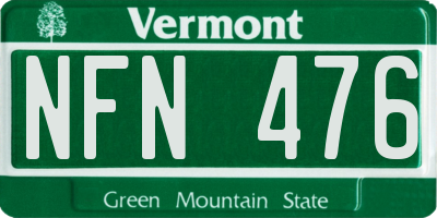 VT license plate NFN476