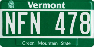 VT license plate NFN478