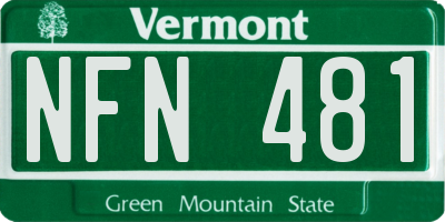 VT license plate NFN481