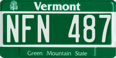 VT license plate NFN487