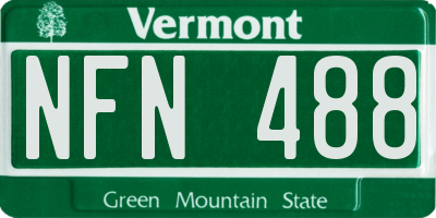 VT license plate NFN488