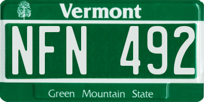 VT license plate NFN492