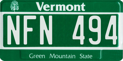 VT license plate NFN494