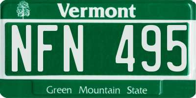 VT license plate NFN495
