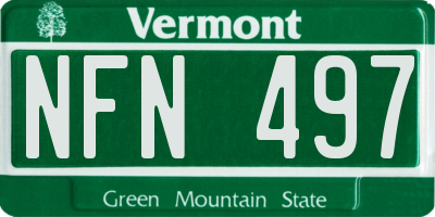 VT license plate NFN497