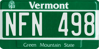 VT license plate NFN498