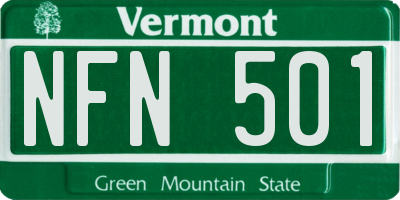 VT license plate NFN501