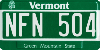 VT license plate NFN504