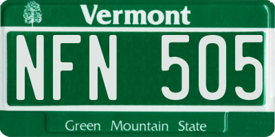 VT license plate NFN505
