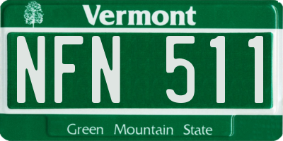 VT license plate NFN511